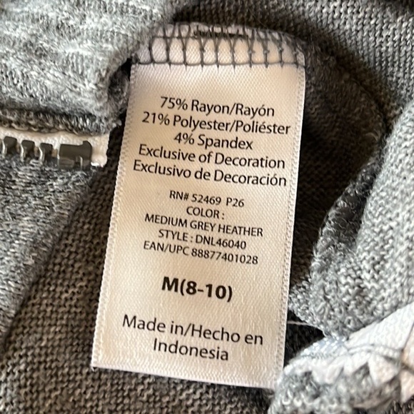 Comfy Long Sleeve Gray Top Crewneck Long Shirt Womens Medium - Picture 12 of 14